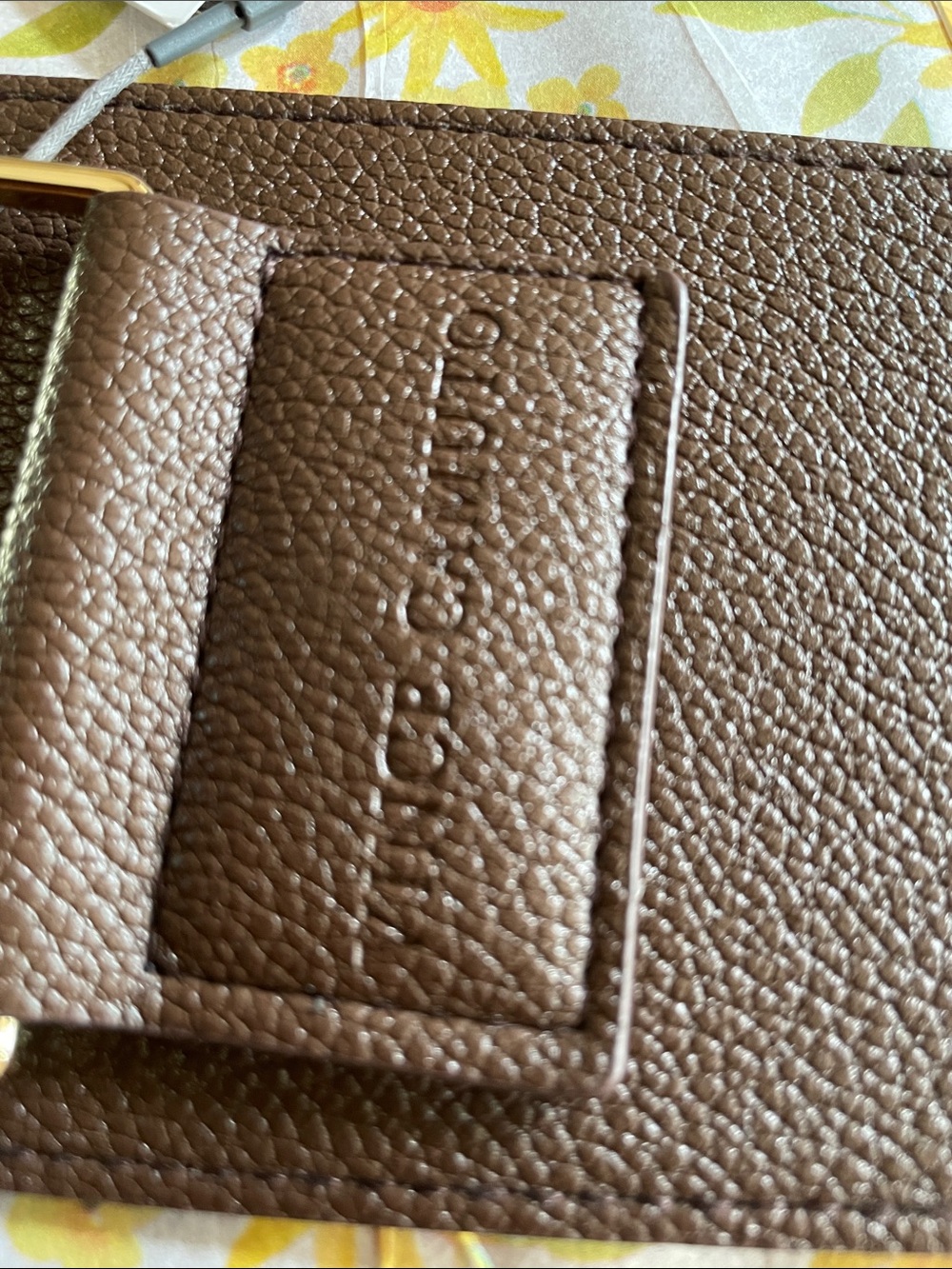 Vince Camuto Wide Brown STRETCH Belt with Gold Buckle - Picture 6 of 14